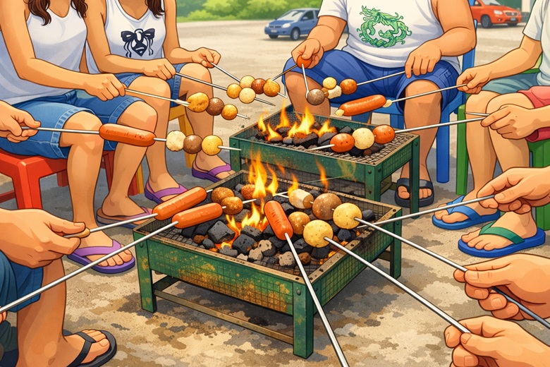 出典Copilot. 香港式BBQの特徴(串焼き・蜂蜜ルール・食パン)のアイキャッチ